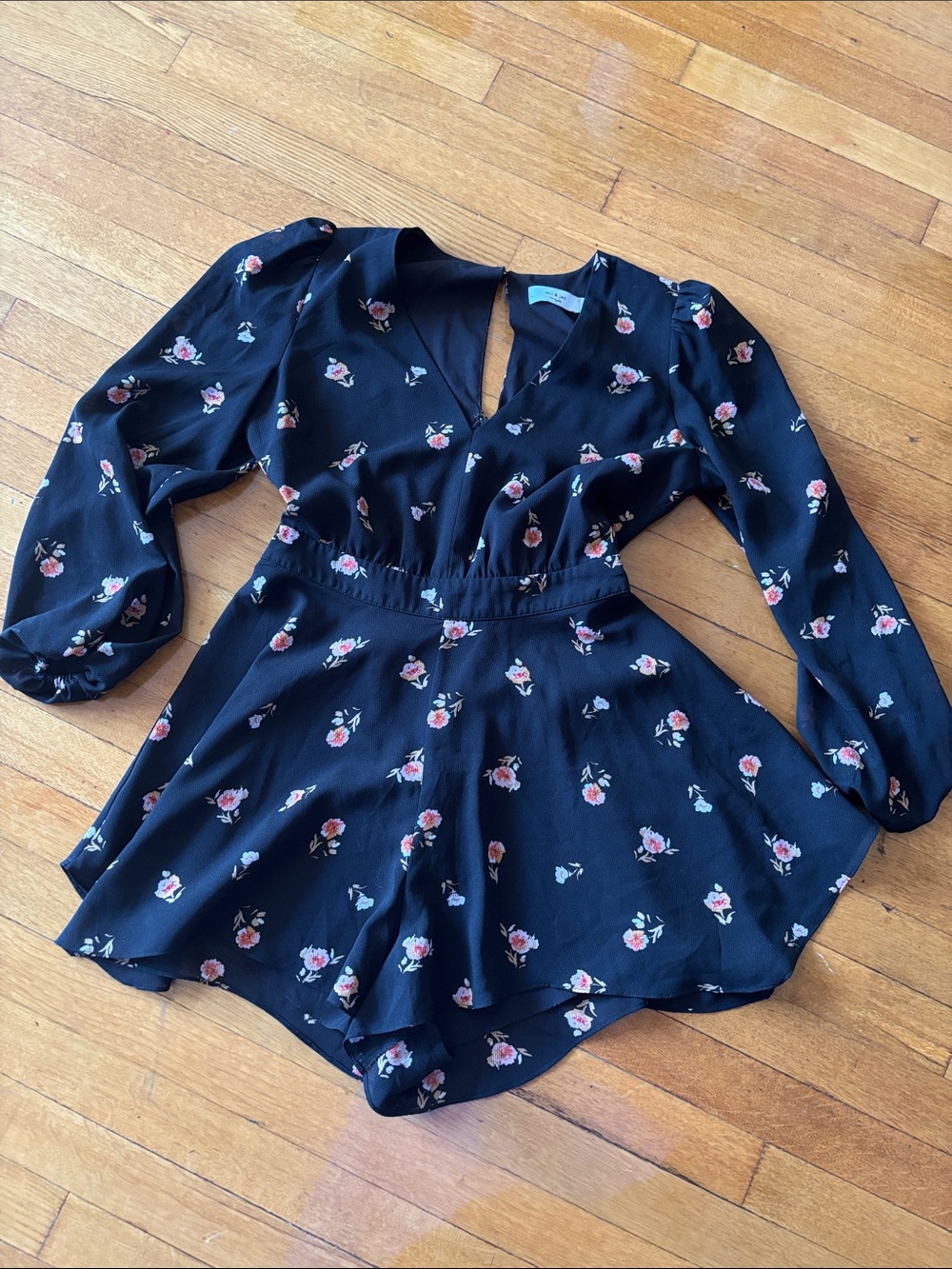 ALI & JAY Black Floral Trim Romper